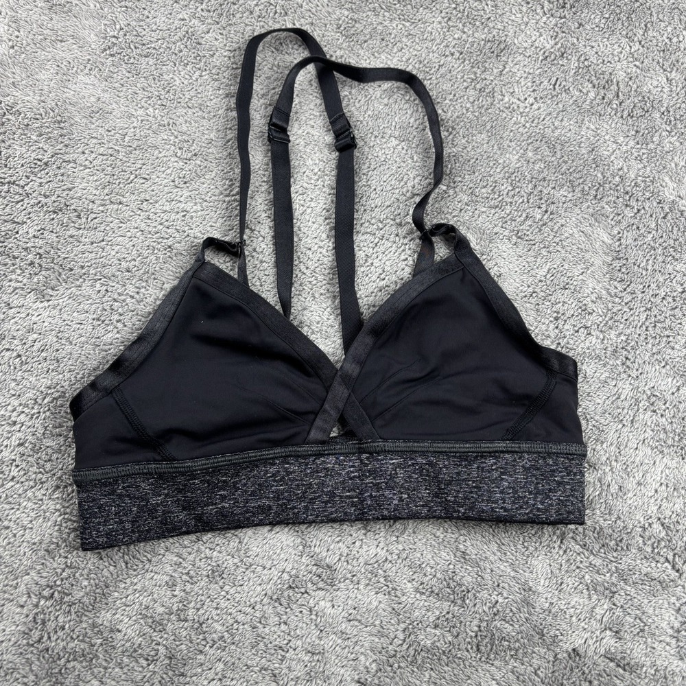 Lululemon Black Sports Bra Womens XS Peep Hole Multi Strap Back